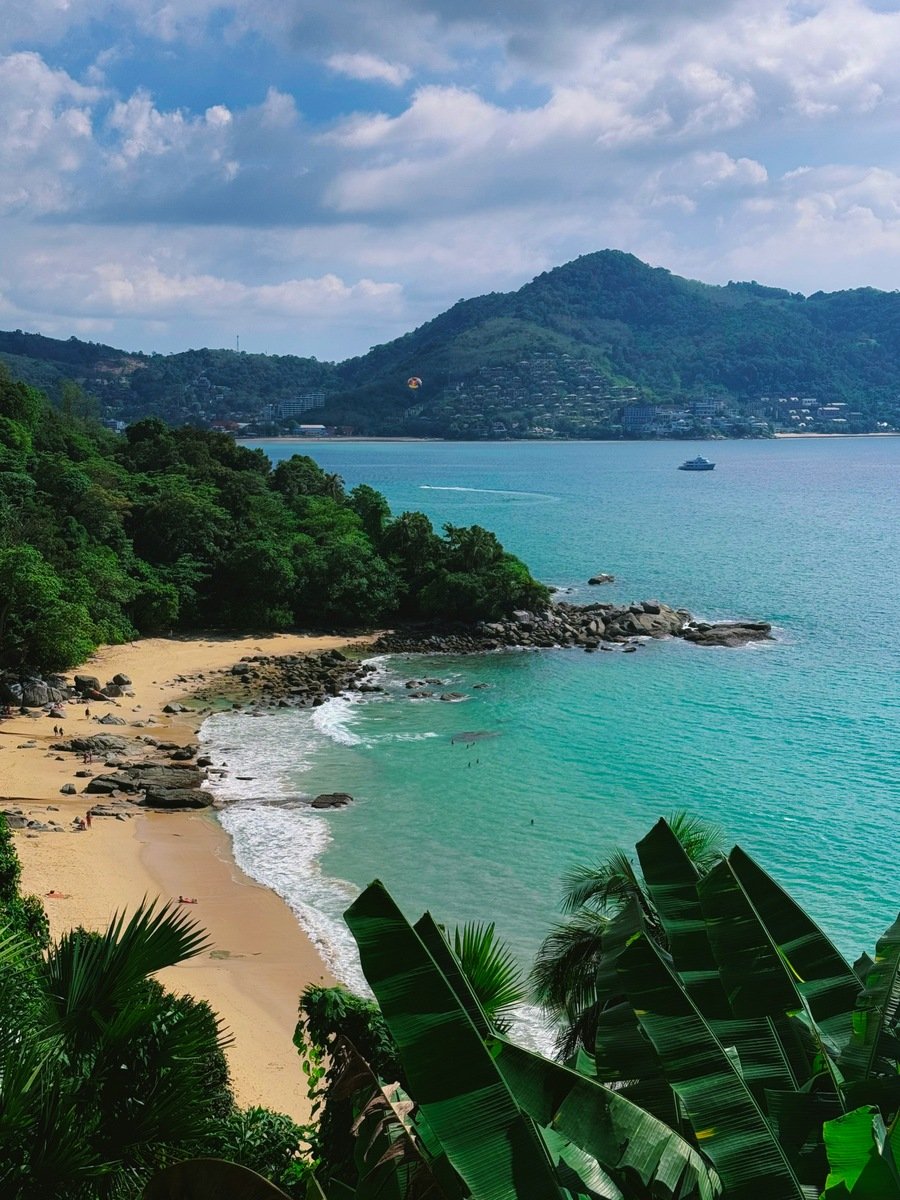 View of a Phuket bay with a sandy beach
